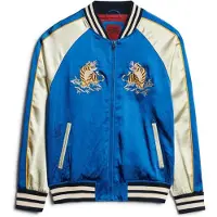 Superdry for man. M5011855A Sukajan bomber jacket blue (XL), Casual, Polyester, Long sleeve