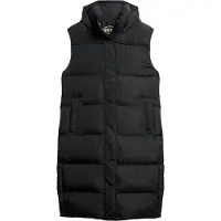 Superdry for woman. W5011641A Long padded waistcoat with hood black (XL), Casual, Recycled Polister, Sustainable