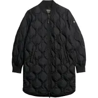 Superdry for woman. W5011662A Studios long jacket black (L), Casual, Polyester, Long sleeve