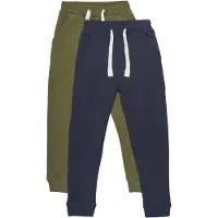 Minymo Joggebukser - 2-pack - Dark Olive - - 2 år (92) - Joggebukse