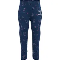 Hummel Leggings - hmlFia - Sargasso Sea m. Sølvglitter - - 68 - Leggings