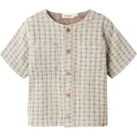 Lil´ Atelier Lil' Atelier Skjorte - NmmJoey - Bleket Sand m. Rute - - 6 år (116) - Skjorte K/E