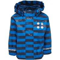 Lego Wear Regnjakke - Blå/Marine Stripet - - 3 år (98) - Regnjakke