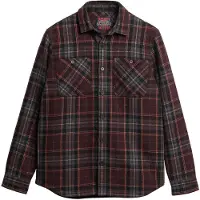 Superdry for man. M4010675A Merchant Store quilted overshirt brown (L), Casual, Wool, Long sleeve