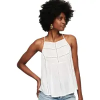 Superdry Vintage Lace Yoke Ermeløs T-skjorte