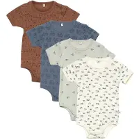 Pippi Baby Bodyer k/e - 4-pack - Blue Mirage - - 56 - Kortermet body