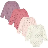 Pippi Baby Bodyer I/e - 4-pack - Dusty Rose - - 56 - Langermet Body