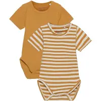 Minymo Bodyer k/e - 2-pack - Amber Gold - - 62 - Kortermet body