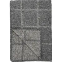 Hoie Høie ullplaid - 100% norsk ull - Oppdal grå - 130x200 cm -