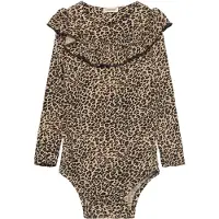 MarMar Body - I/e - Bibbi - Brun Leopard Mønster m. Volang - - 68 - Langermet Body