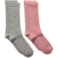 Minymo Sokker - 2-pack - Grå/Rosa - - 19/22 - Sokker