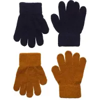 CeLaVi Hansker - Ull/Nylon - 2-pack - Gresskarkrydder/Navy - - 7-12 år (122-152) - Handsker