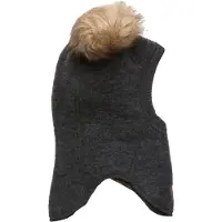 Mikk-Line Balaclava - 1-lag - Ull - Anthracite Melange m. Kvas - - 74/80 - Balaclava - enkel