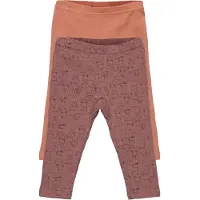 Pippi Leggings - 2-pack - Burlwood - - 68 - Leggings
