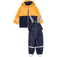 Color Kids Regntøy m. Seler/Fleece - PU - Kadmium Yellow/Navy - - 2 år (92) - Regntøy