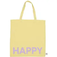 Design Letters Shopper - Happy - Gul m. Lilla - - OneSize - Veske