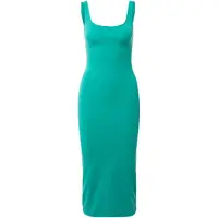 Superdry for woman. W8011461A Knitted midi dress with green square neckline (XL), Casual, Modal, Sleeveless / Straps