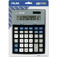 Milan Svart 12-sifret Kalkulator Med Kontrollknapp I Blisterpakning