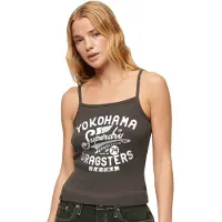 Superdry for woman. W6011887A Retro Rocker graphic T-shirt black (S/M), Casual, Sleeveless / Straps, Organic Cotton, Sustainable