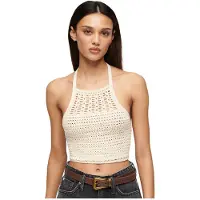 Superdry Crop Halter Crochet Ermeløs Topp