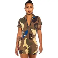 Grimey Glorified Camo Kortermet Romper
