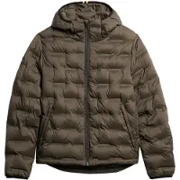 Superdry for man. M5012045A Brown quilted coat with hood (XXL), Casual, Recycled Polister, Sustainable