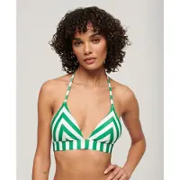 Superdry for woman. W3010395A Triangle bikini top with green stripes (XL), Beachwear, Recycled Polister, Sustainable
