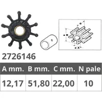 Finnord Jabsco Or18653 Vetus 00701 Impeller Med 10 Blader