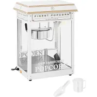 Royal Catering Popcornmaskin med Teflon, 1600 W, 5-6kg/t, hvit/gull