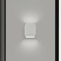 SFORZIN Syme vegglampe, hvit, kantet, 11 cm, gips, GX53