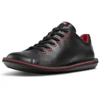 Camper for man. 18648-074 Beetle leather shoes black (39), Flat, 1 to 3 cm, Laces, Casual