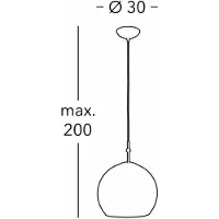 KOLARZ hengelampe Luna, Ø 30 cm, fargerik, metall/glass