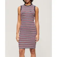 Superdry Rib Bodycon Ermeløs Kort Kjole