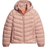 Superdry for woman. W5011651A Fuji Hooded Quilted Jacket Pink (XL), Casual, Nylon, Long sleeve