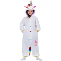 MOM Hvit Barne Kigurumi Enhjørning Med Hette Og Hale Kostyme