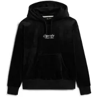 Superdry for woman. W2012168A Country Club loose-fitting velour hoodie black (XL), Casual, Polyester