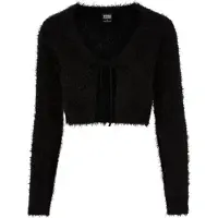 Urban Classics Tied Cropped Feather Cardigan svart