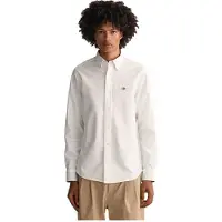 Gant for man. 3230115 Oxford Slim Fit Stretch Shirt white (XXL), Casual, Cotton, Classic, Long sleeve