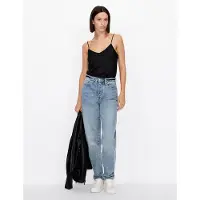 Armani Exchange for woman. 8NYH05YNZ5Z1200 Satin T-shirt black (S), Casual, Polyester, Sleeveless / Straps