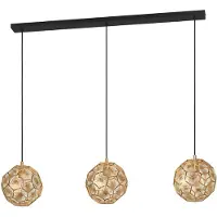 Eglo Hengelampe Skoura, messingfarget, lengde 130 cm, 3 lyskilder av stål