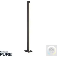 Pure LED-gulvlampe Lines, antrasitt, fjernkontroll, 140 cm