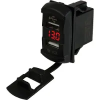 Sea-dog Line Dobbel Usb-vippebryter-stil Voltmeter Med Skjult Skjerm
