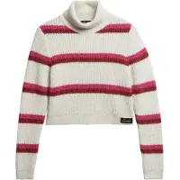 Superdry for woman. W6110536A Short white striped turtleneck jumper (S), Casual, Acrylic
