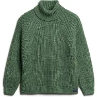 Superdry for woman. W6110397A Green Slouchy Stitch Roll jumper (XS), Casual, Acrylic, Long sleeve