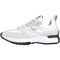 Pepe Jeans for woman. PLS60020 Lucky Top white leather trainers (40), Flat, Suede, Laces, Casual