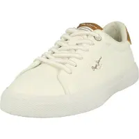 Pepe Jeans for woman. PLS31445 Classic Sneakers Kenton Max white (42), Flat, Laces, Casual