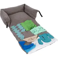 TIAKI Hundeseng med lekeplass Mink - L 50 x B 40 x H 17 cm