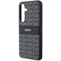 DKNY læretui med monostripe og metalllogo til Samsung Galaxy S24 - svart