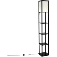 QAZQA Design gulvlampe svart og hvit inkl. LED - Nea