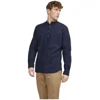 Jack & Jones Summer Half Placket Linen Skjorte Med Lange Ermer